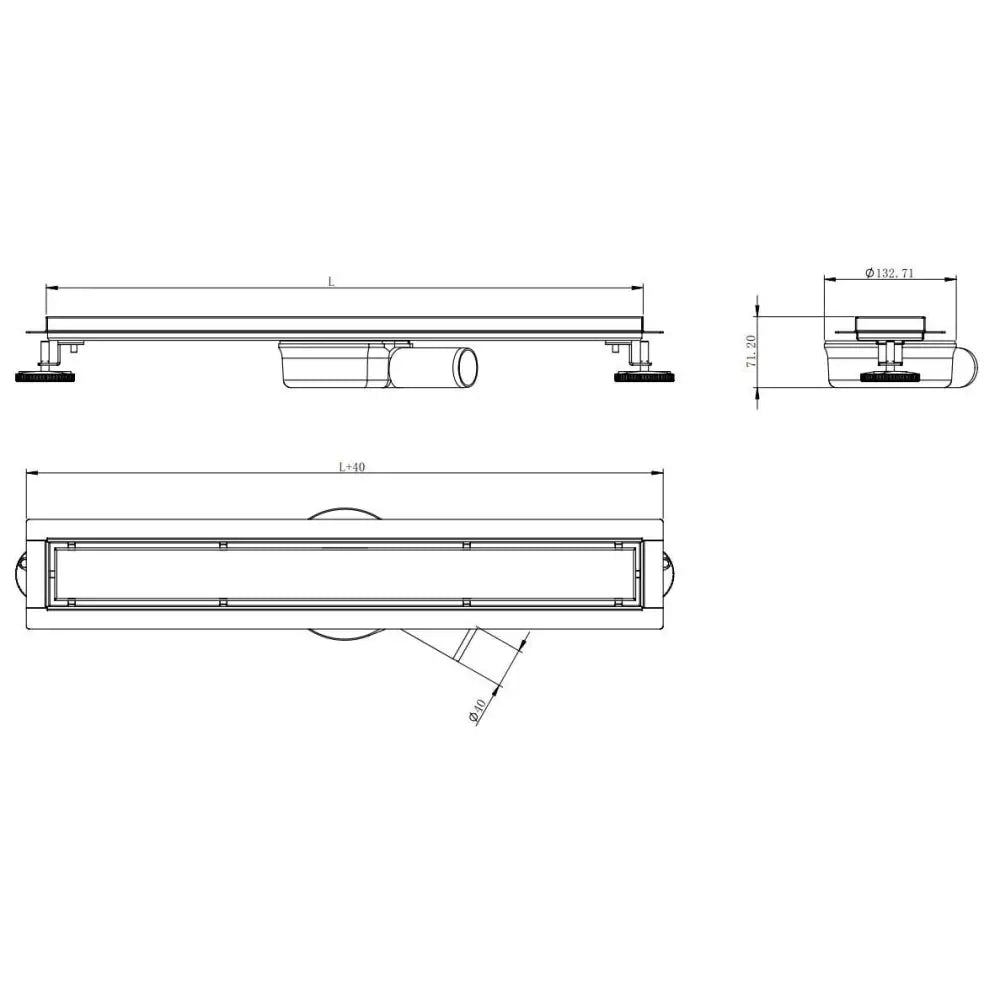 Mexen Flat 360° M33 Dreneringsrenne Roterbar 60 Cm Krom - 1033060