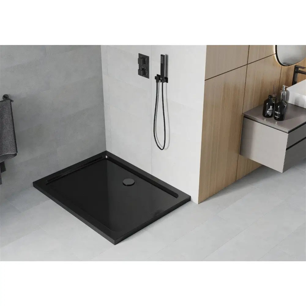 Mexen Flat Dusjkar Rektangulært Slim 120x90 Cm Sort Sort Sluk - 40709012b