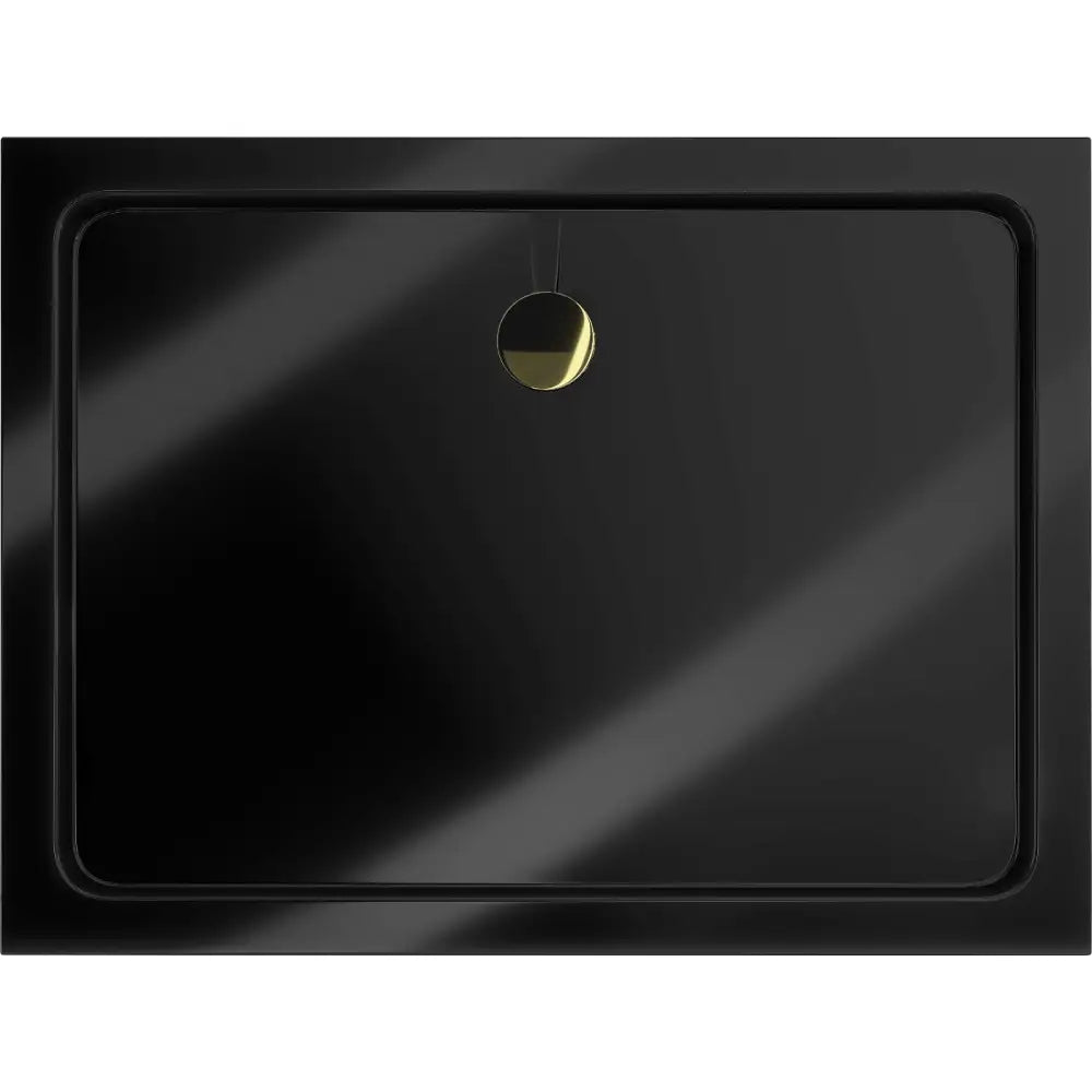 Mexen Flat Rektangulær Dusjbunn Slim 140x90 Cm Svart Gullfarget Sluk - 40709014g
