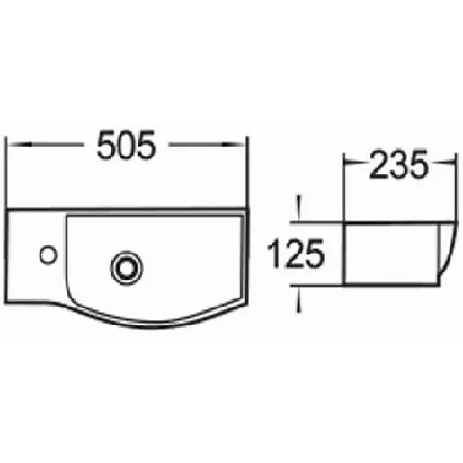 Mexen Hugo Servant for Benkeplate Venstre 50x23 Cm Hvit - 21255000l