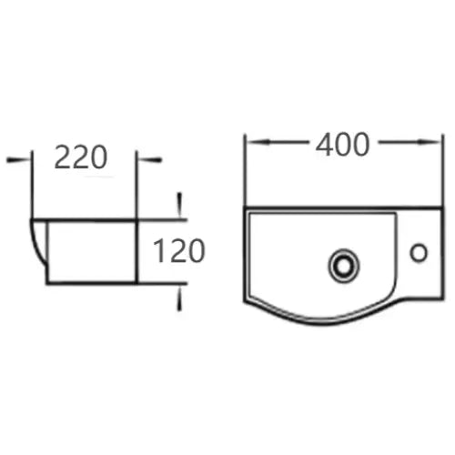 Mexen Hugo Servant for Nedfelling Venstre 40x22 Cm Hvit - 21254000l