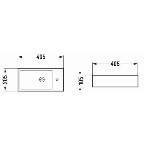 Mexen Inez Benkeplatevask Venstre 40x20 Cm Lys Grå Matt - 21484061l
