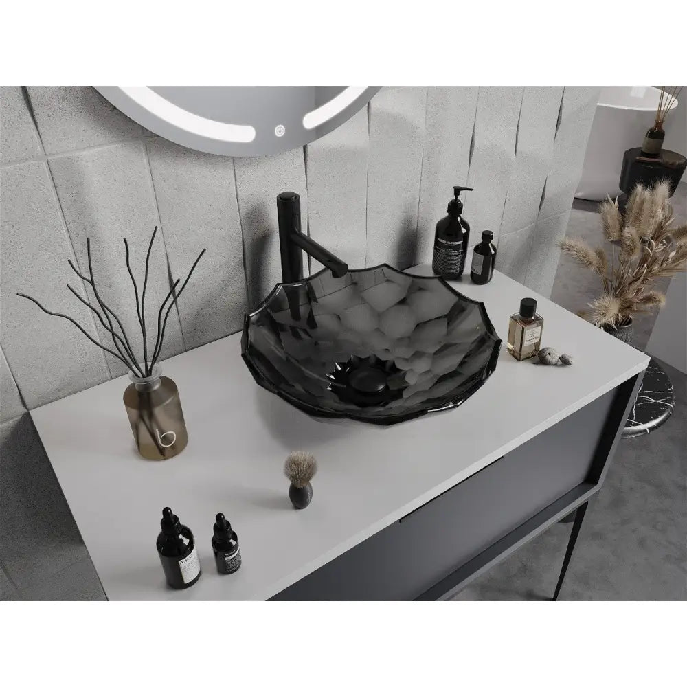 Mexen Inga Glasservant til Benkeplate 44x44 Cm Svart