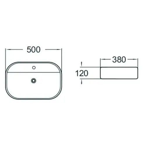 Mexen Iris Servant for Benkeplate 50x38 Cm Hvit