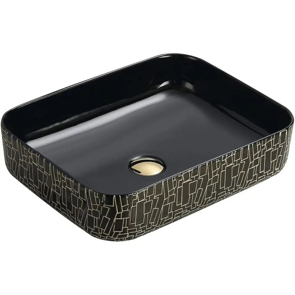Mexen Lorita Benkeplatevask 51x39 Cm Svart/gull