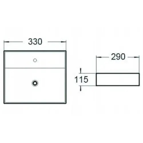 Mexen Mini Overflatevask 33x29 Cm Hvit
