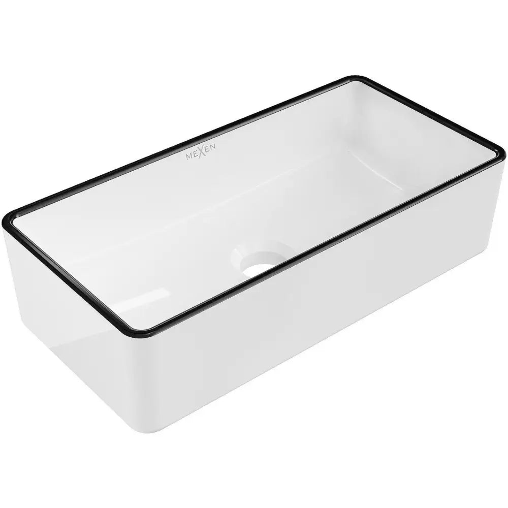 Mexen Nadia Servant på Benkeplate 46x23 Cm Hvit/svart Kant