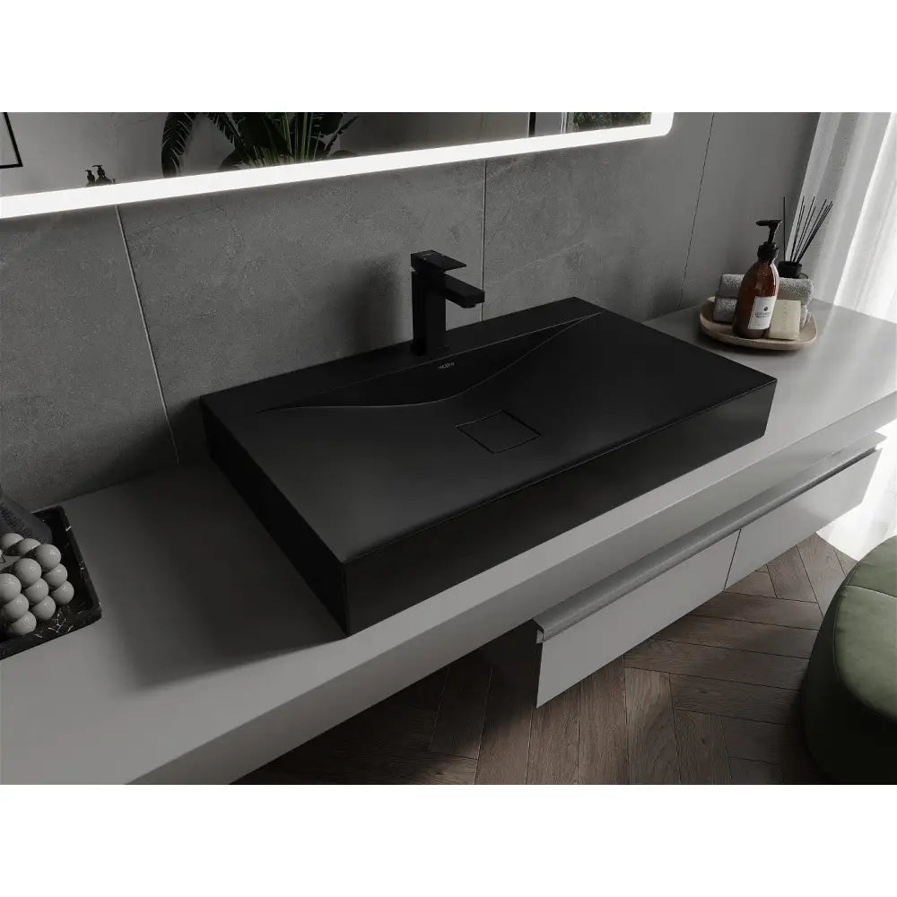 Mexen Poli Benkeplate Servant i Kompositt 1/o 80x48 Cm Svart