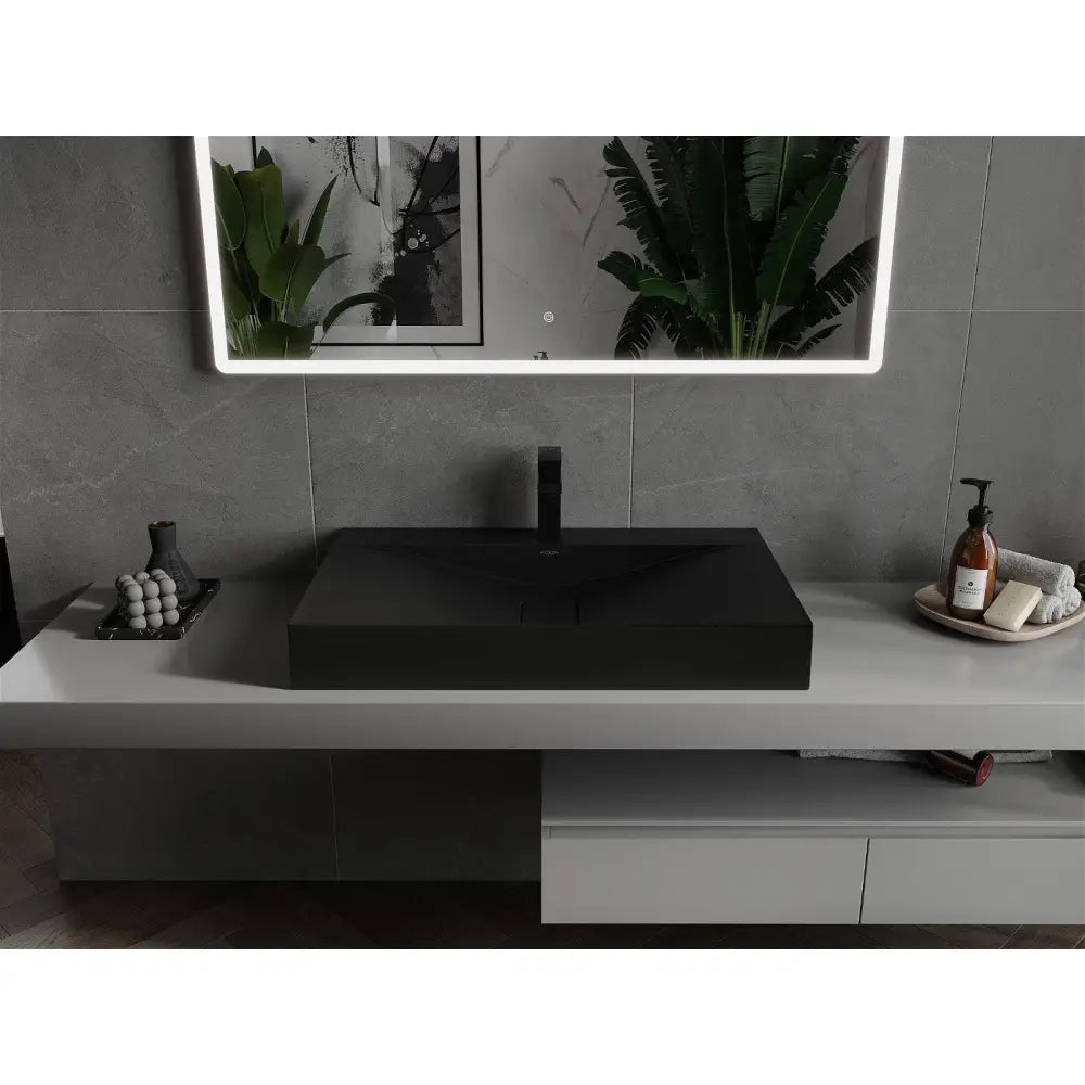 Mexen Poli Benkeplate Servant i Kompositt 1/o 80x48 Cm Svart