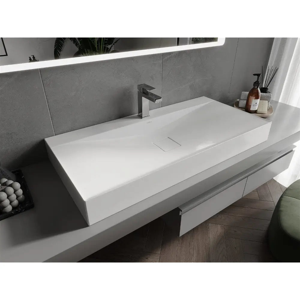 Mexen Poli Benkeplatevask i Kompositt 1/o 100x48 Cm Hvit