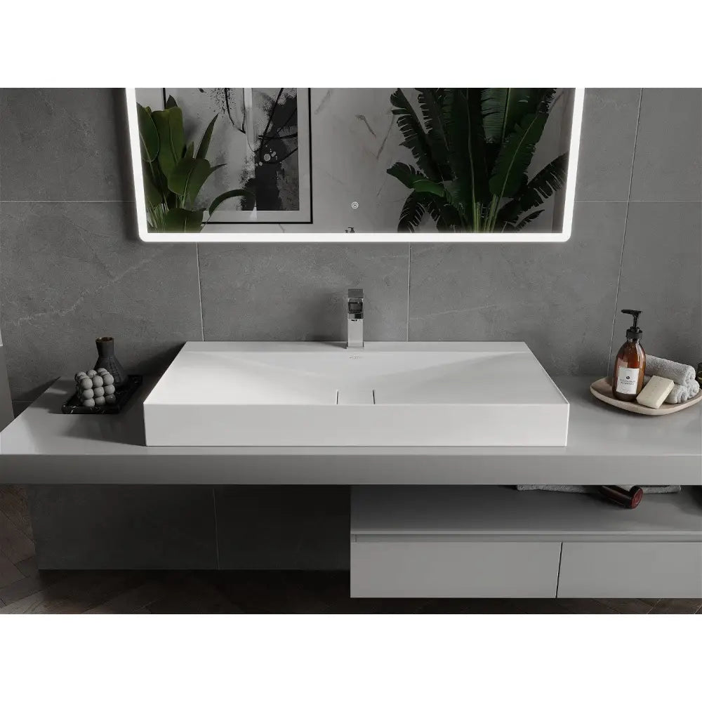 Mexen Poli Benkeplatevask i Kompositt 1/o 100x48 Cm Hvit