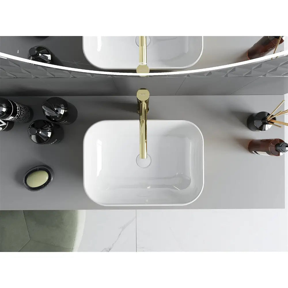 Mexen Rita Servant for Påmontering 45x32 Cm Hvit/gull