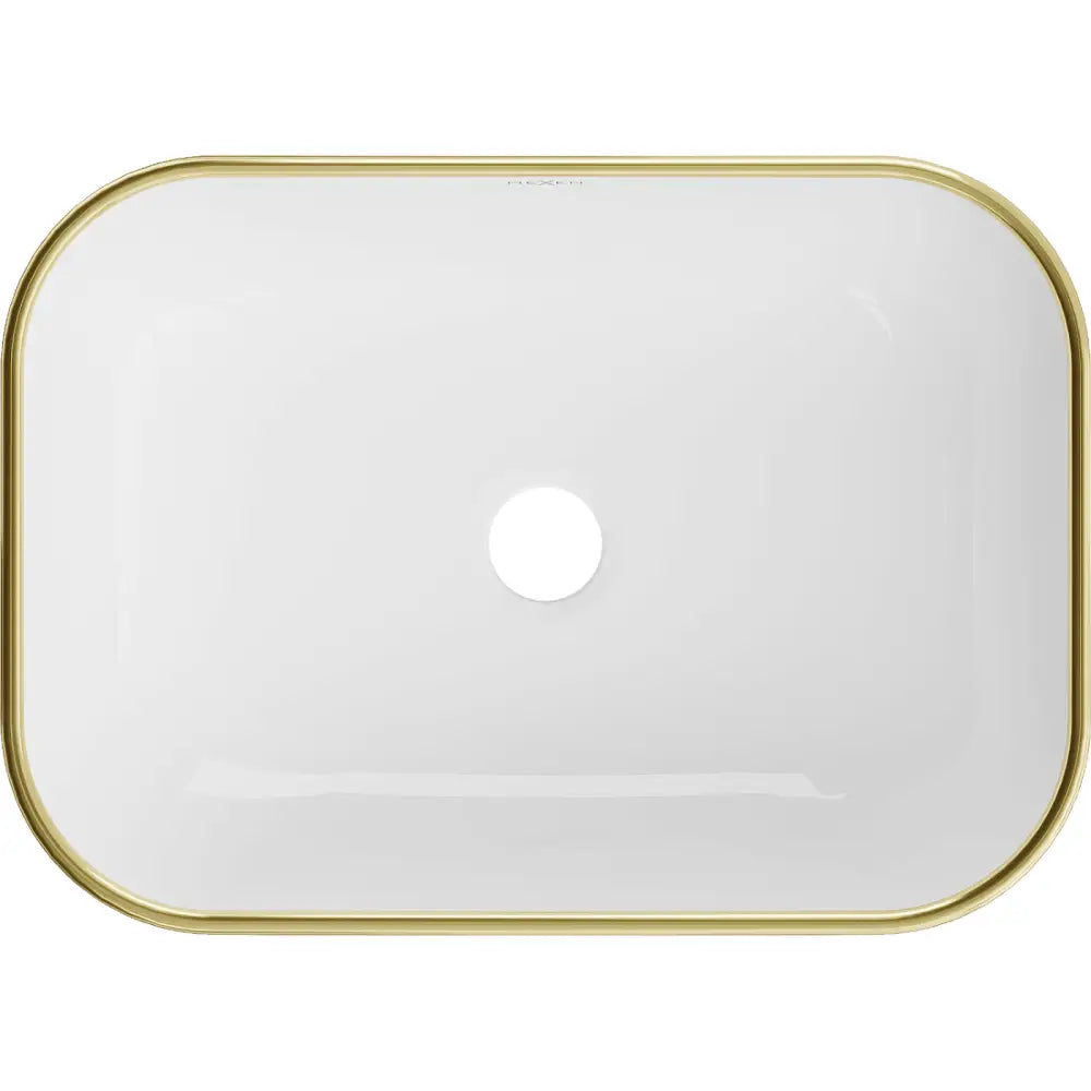 Mexen Rita Servant for Plassering på Benkeplate 45x32 Cm Hvit/gull Rutemønster