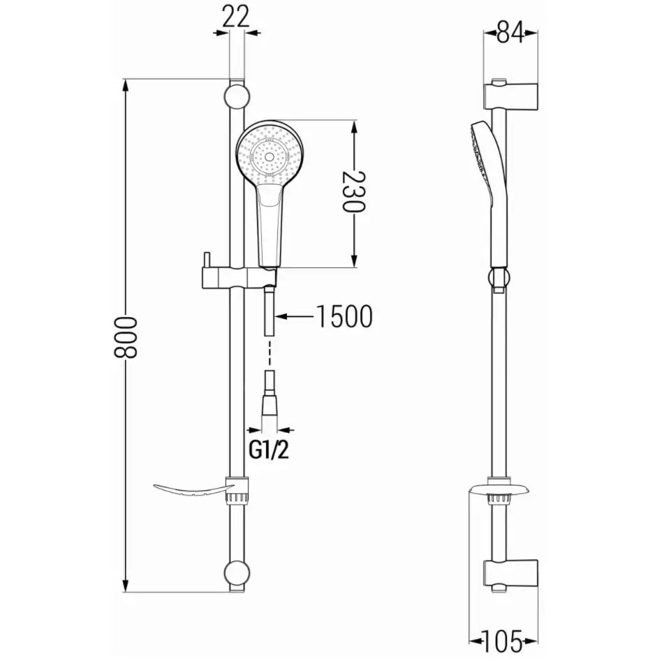 Mexen Sabre Df05 Dusjsett Hvit - 72104df05
