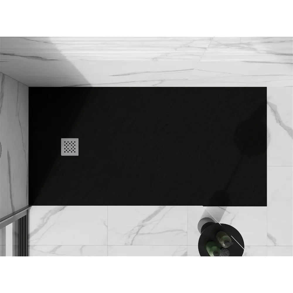 Mexen Stone + Kompositt Rektangulært Dusjbrett 180x80 Cm Svart