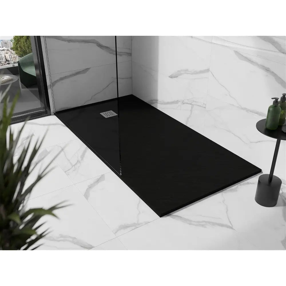 Mexen Stone + Kompositt Rektangulært Dusjbrett 180x80 Cm Svart
