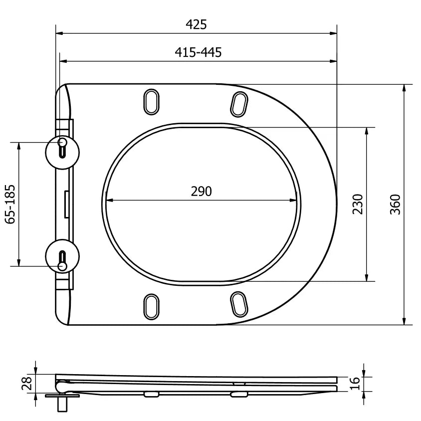 Mexen Tynn Soft-close Toalettsete Duroplast Hvit