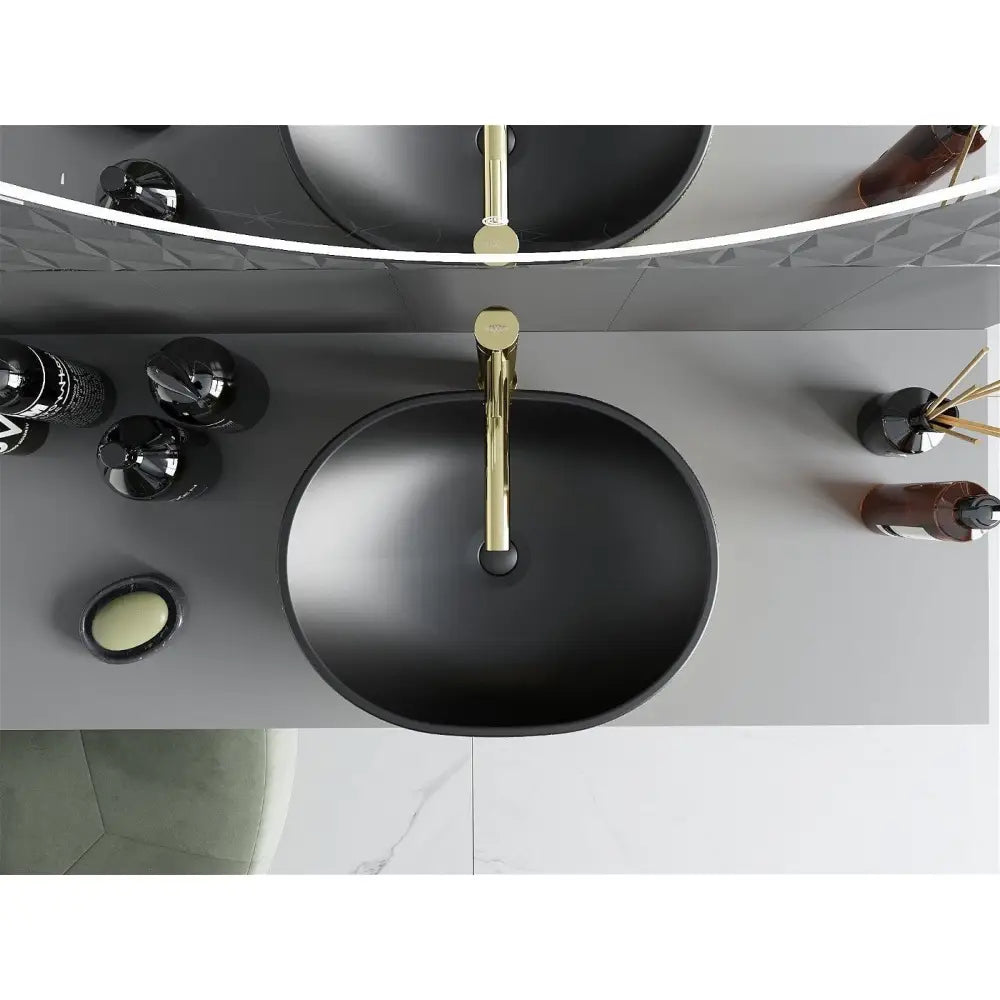 Mexen Viki Servant for Benkeplate 48x35 Cm Matt Svart/gull Fiskeskjellmønster