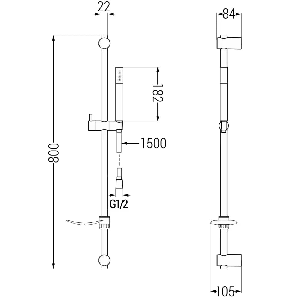 Mexen Zero Df70 Dusjsett Krom - 71104df70