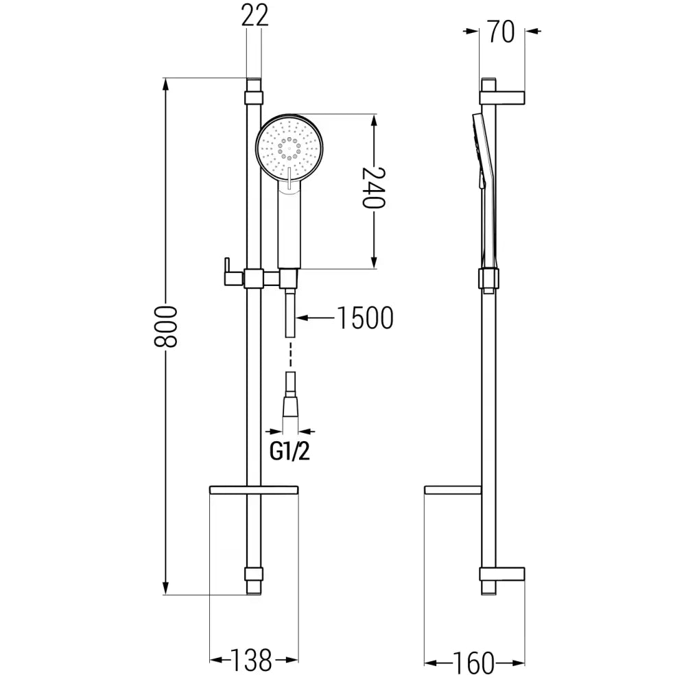 Mexen Zero Dq40 Dusjsett Krom - 71114dq40