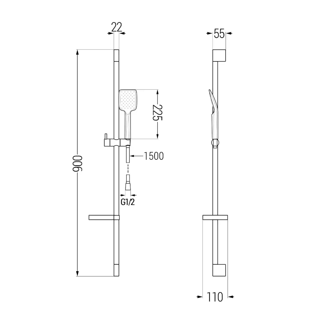 Mexen Zero Ds62 Dusjsett Krom - 71104ds62