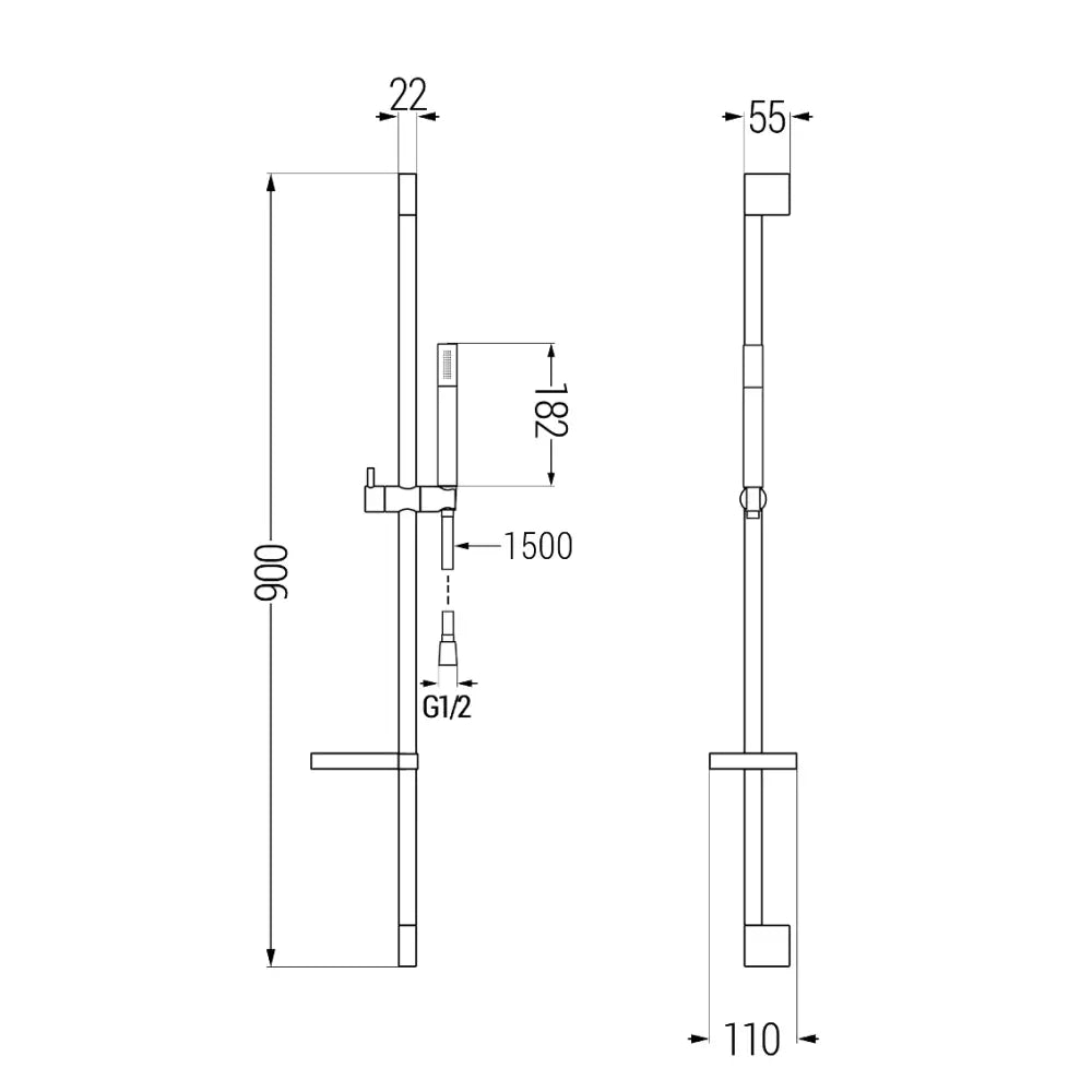 Mexen Zero Ds70 Badekarsett Krom - 7113ds70-