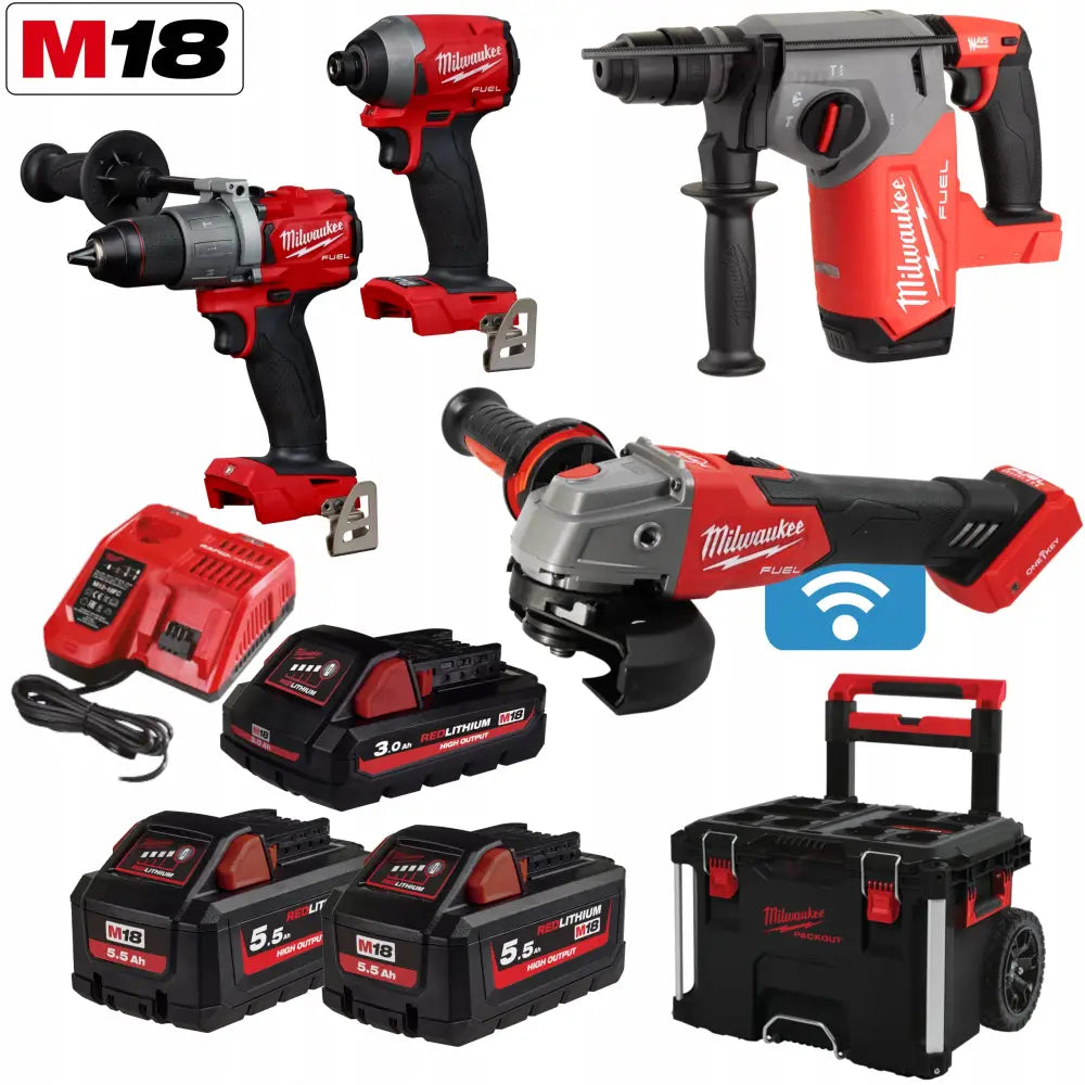 Milwaukee M18 Fpp4b2-533p Elektroverktøysett