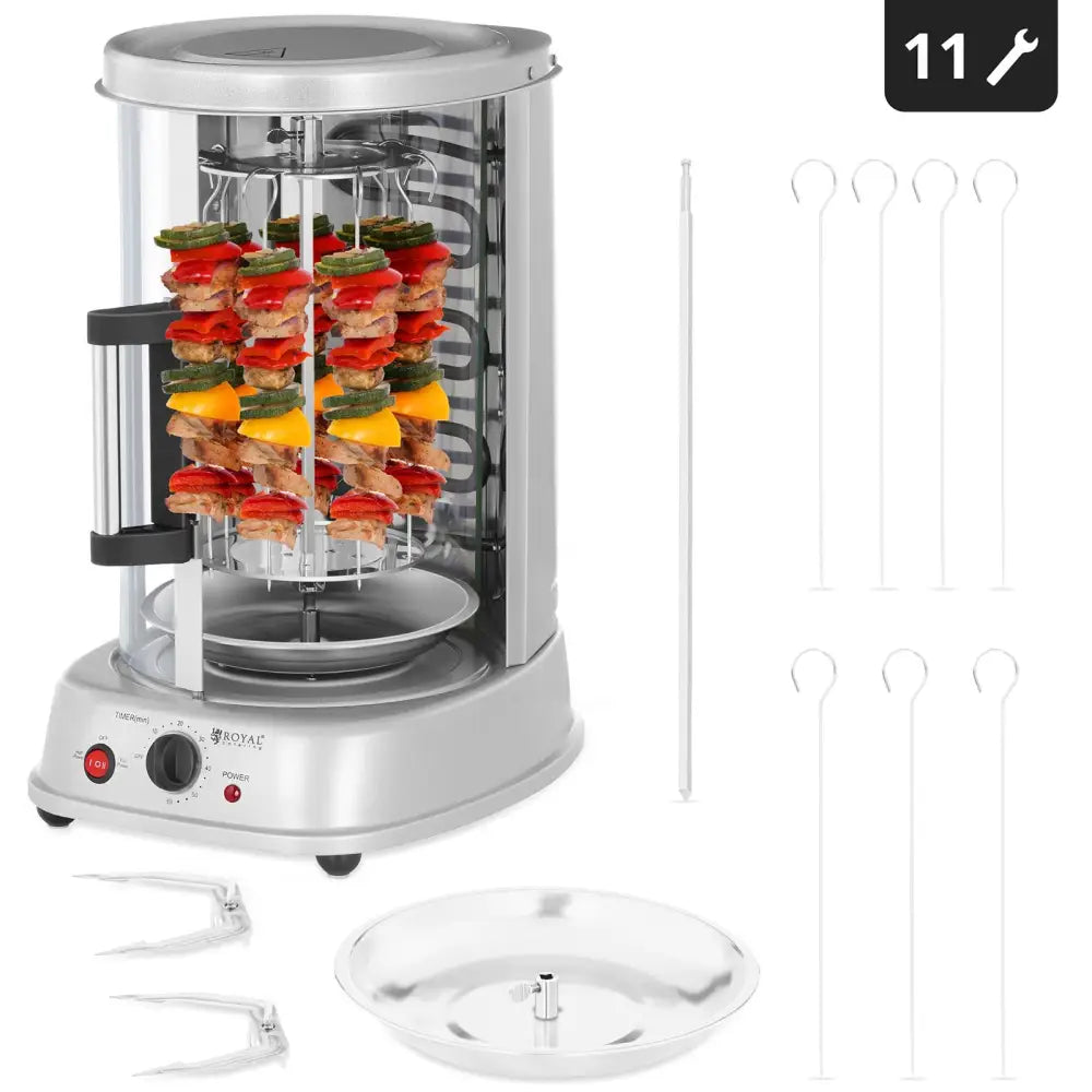 Mini Grill for Kebab Gyros og Grønnsaker - 1500w Royal Catering Rcgv-1400