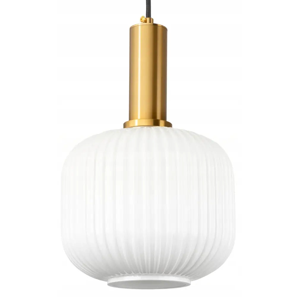 Moderne Hengende Lampe i Glass Gull Hvit Melk (ep015 Bga Hvit)