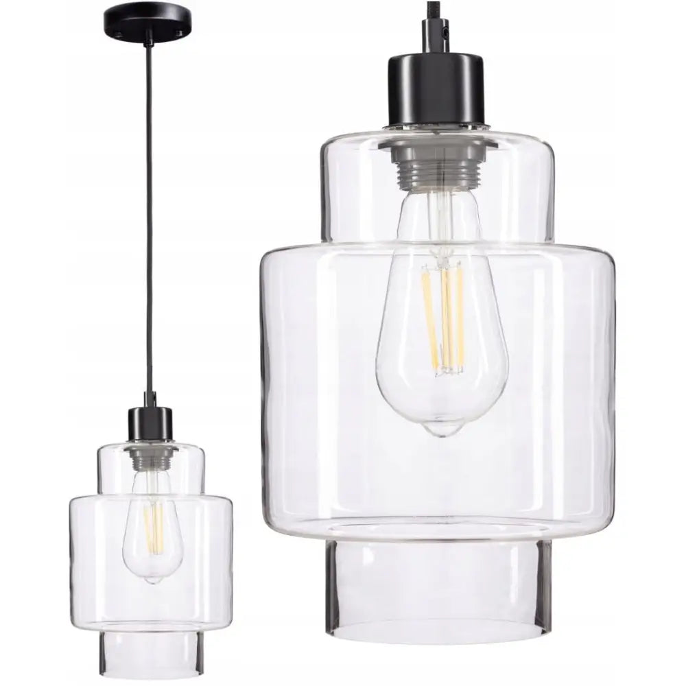 Moderne Hengende Lampe i Klart Glass Ep017 (ep017-8c Klar)