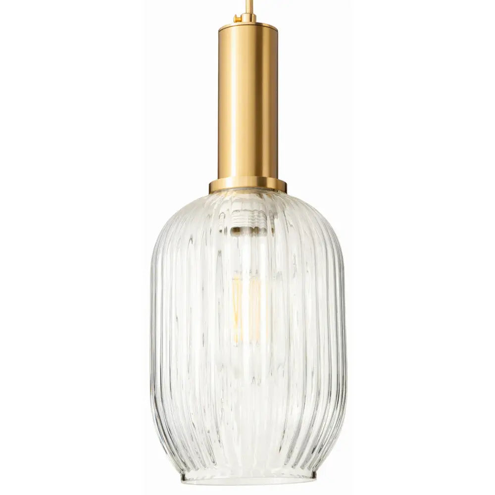 Moderne Slank Hengende Glasslampe Gull Klar (ms102 Klar)