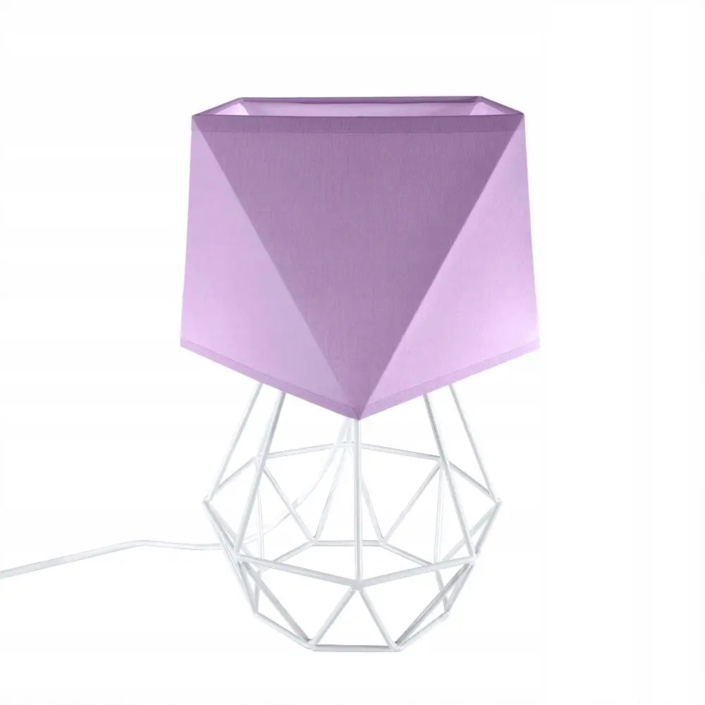 Nattbordlampe med Lilla Pastell Skjerm