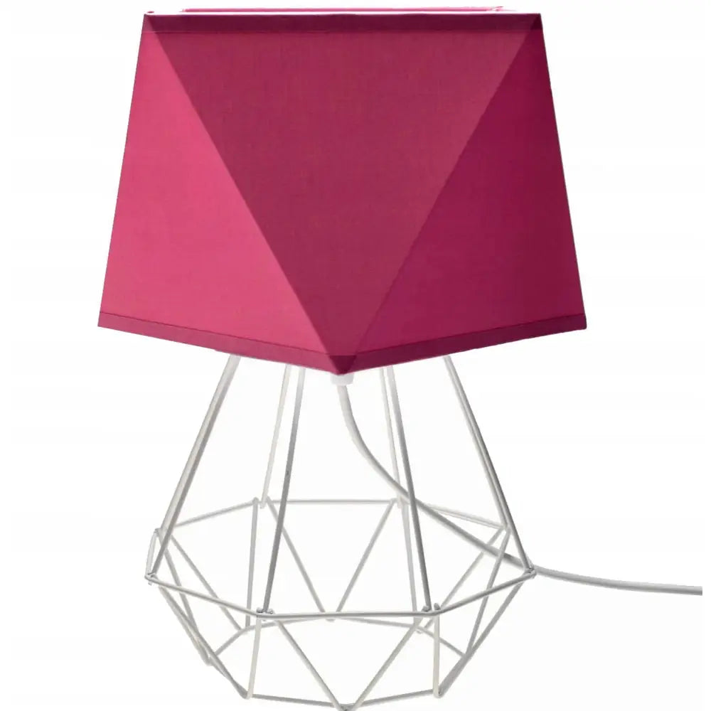 Nattlampe Diamant Loft Hvit med Rosa Skjerm