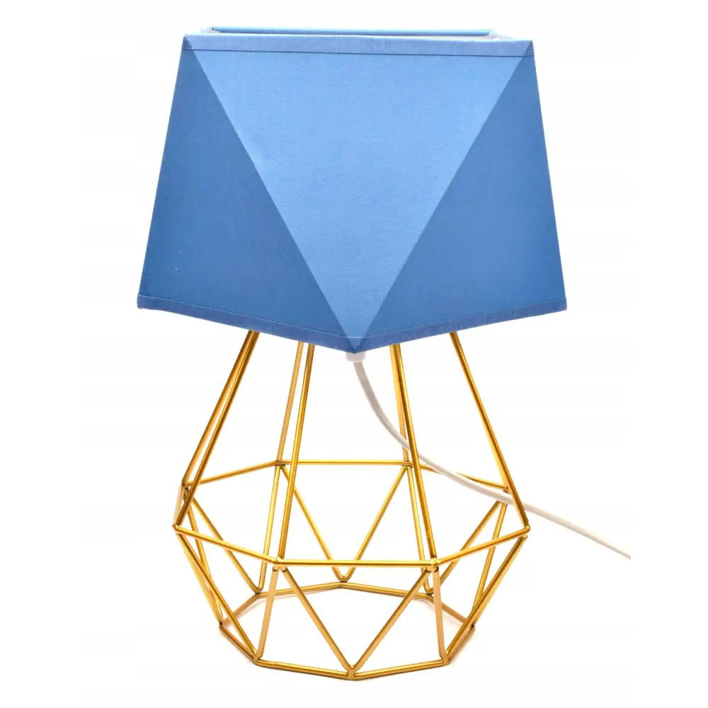 Nattlampe med Diamantmønstret Skjerm - Gull og Blå