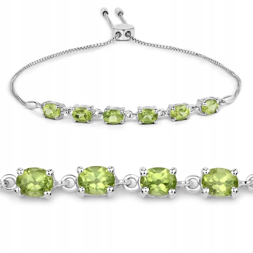 Armbånd Dame med Peridot og Charms i Sølv