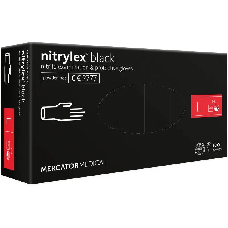 Nitrilhansker l Mercator uten Pudder Svarte 100 Stk