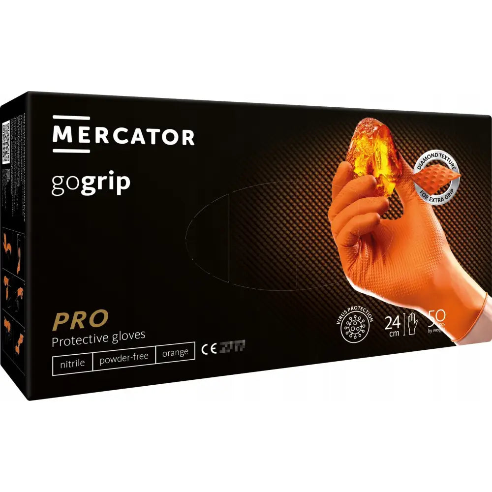 Nitrilhansker Mercator Gogrip Oransje Xl 50stk