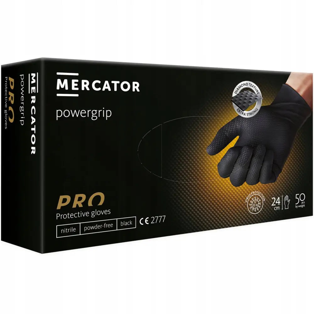 Nitrilhansker Mercator Gogrip Svarte Xl 50 Stk