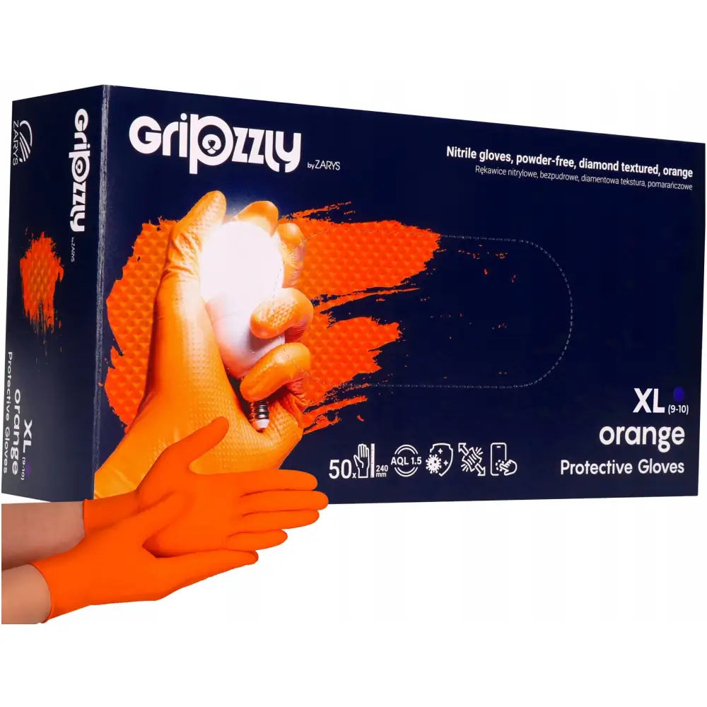 Nitrilhansker Sterke Orange Grip Xl 50 Stk
