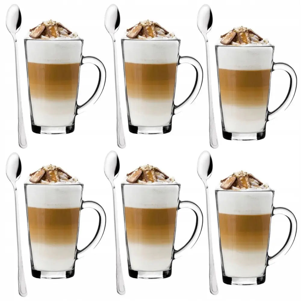 Nydelige Latte Macchiato Glass + Skjeer Set