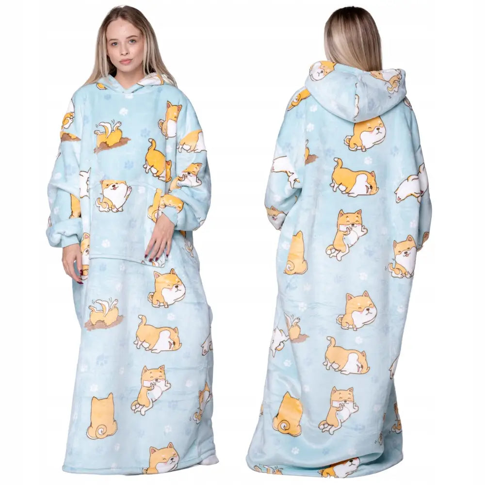 Oversized Varm 2-i-1 Teddy-fleece Tykk Xxl Lang Hettegenser