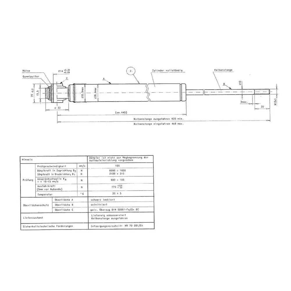 Påløpsdemper Al-ko 2,8 Vb L:440mm