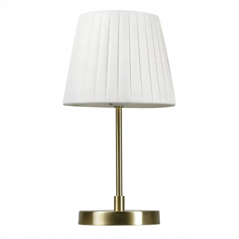 Platinet Bordlampe med Bronsebase Hvit