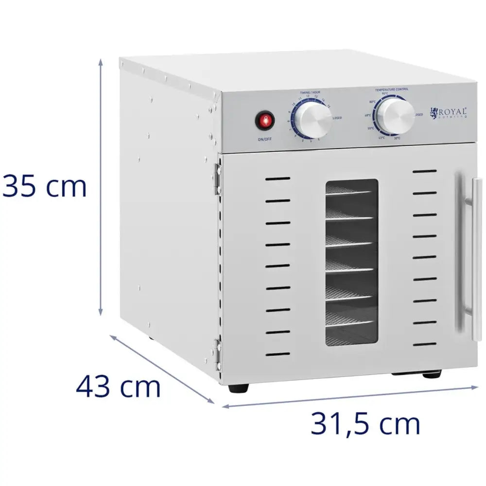 Profesjonell Matavfukter Dehydrator 8 Hyller 29x29cm 22l 800w