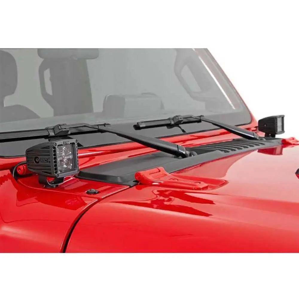 Rå Led-lys 2’’ Firkantet Rough Country Black Series - Jeep Wrangler Jl 4 d 18-