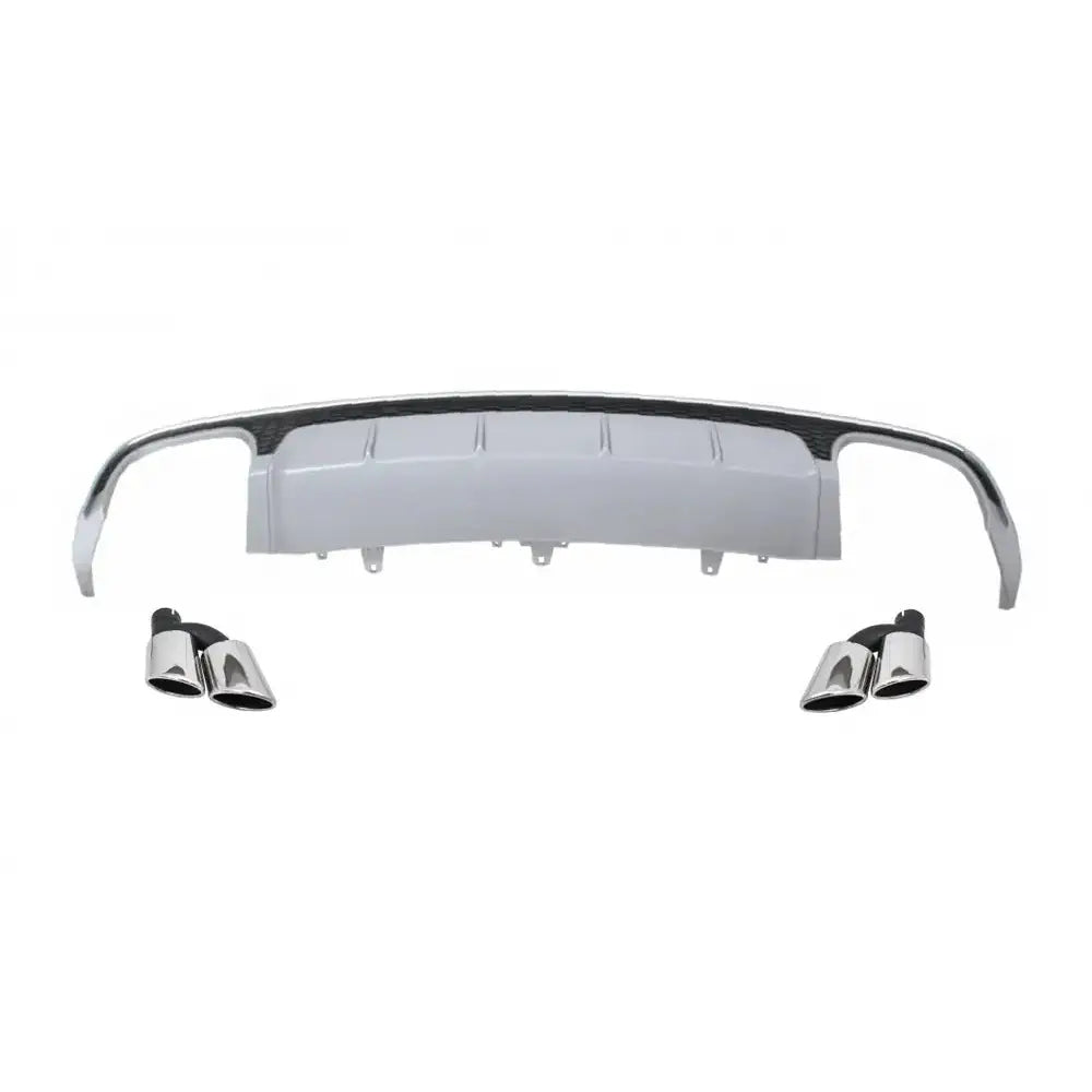 Rear Bumper Valance Diffuser With Exhaust Muffler Tips Suitable for Audi A6 4g Facelift (2015-2018) Sedan Limousine S6