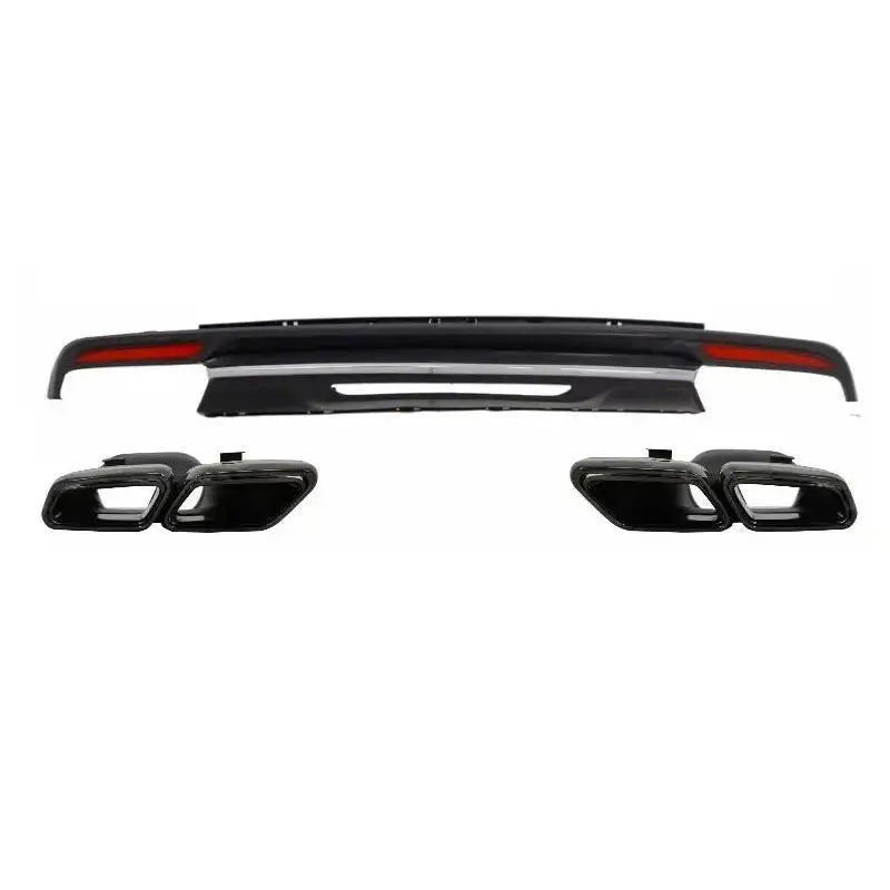 Rear Diffuser Black Exhaust Muffler Tips Suitable for Mercedes S-class W222 (2013-06.2017) Only Bumper Sport Paket