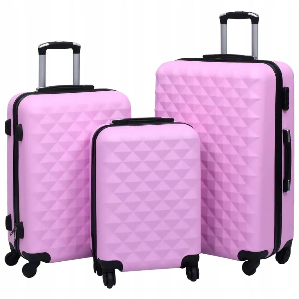 Reisesett med 3 Deler Koffert på Hjul - Rosa