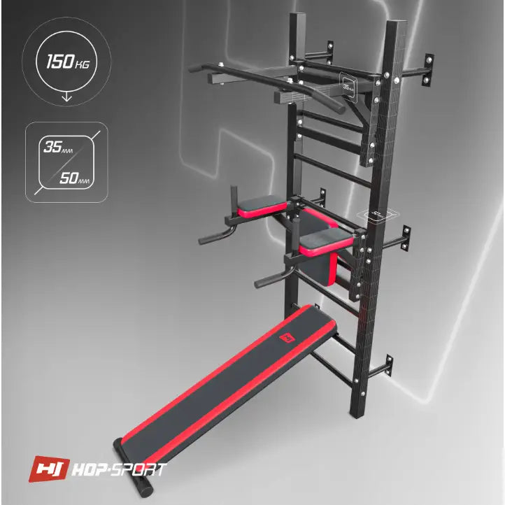 Ribbevegg med Parallelle Barer og Treningsbenk Hs-1008k