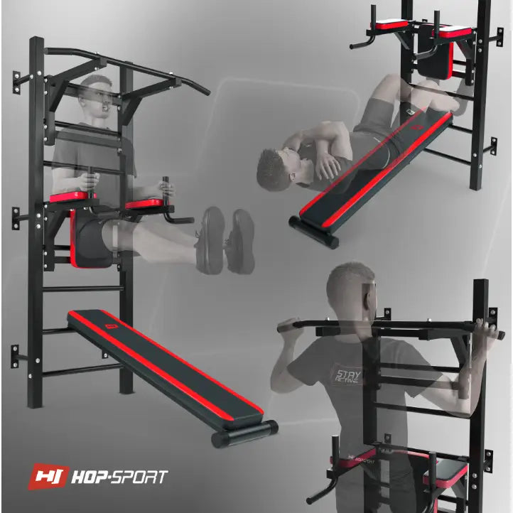 Ribbevegg med Parallelle Barer og Treningsbenk Hs-1008k